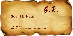 Govrik Raul névjegykártya